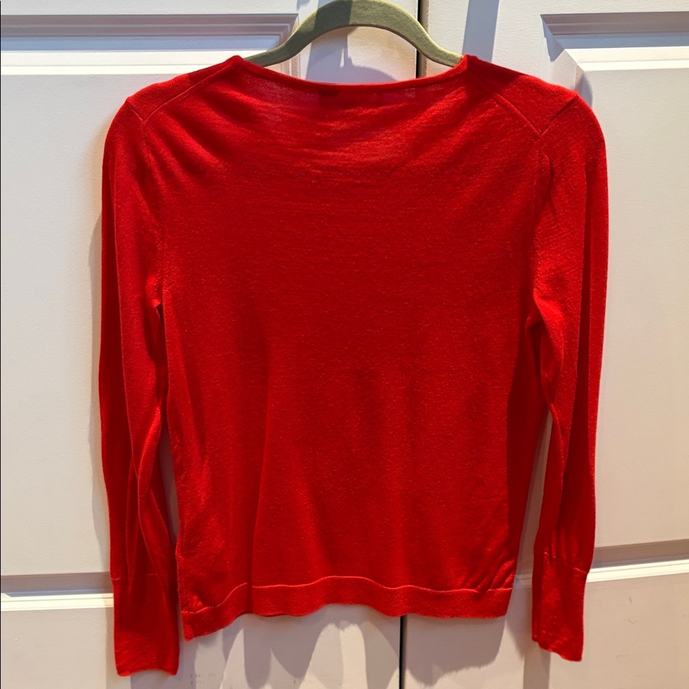 J. Crew Red Merino Wool Sweater - Picture 3 of 3